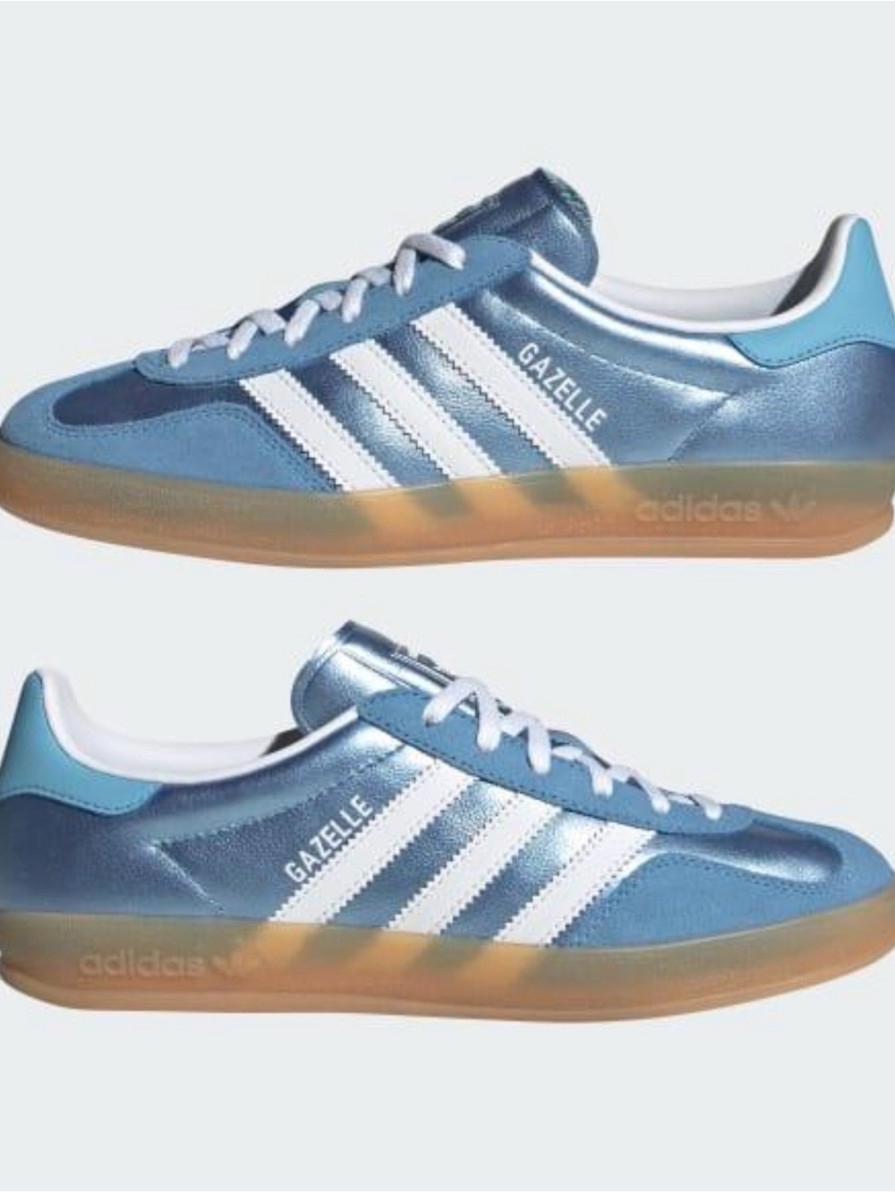 🔥adidas Gazelle Metallic Blue and White Sneakers🔥